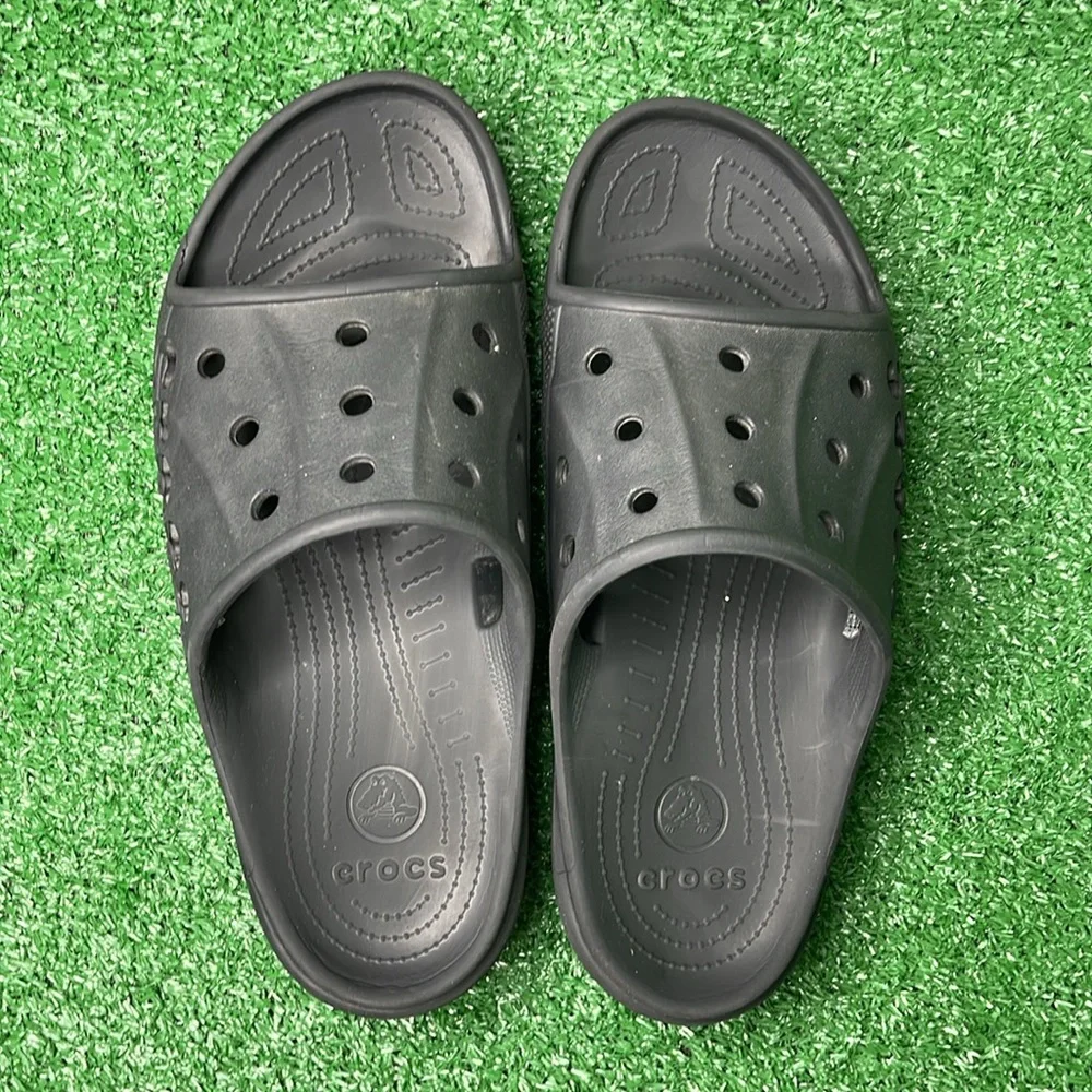 Crocs Baya Relaxed Fit Slides Black Men's Size 12
